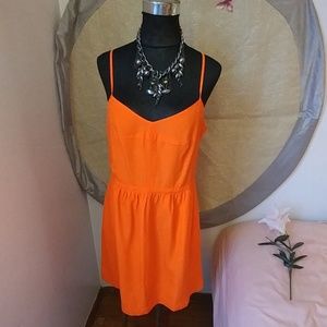 Plus size Bright orange J.Crew dress.